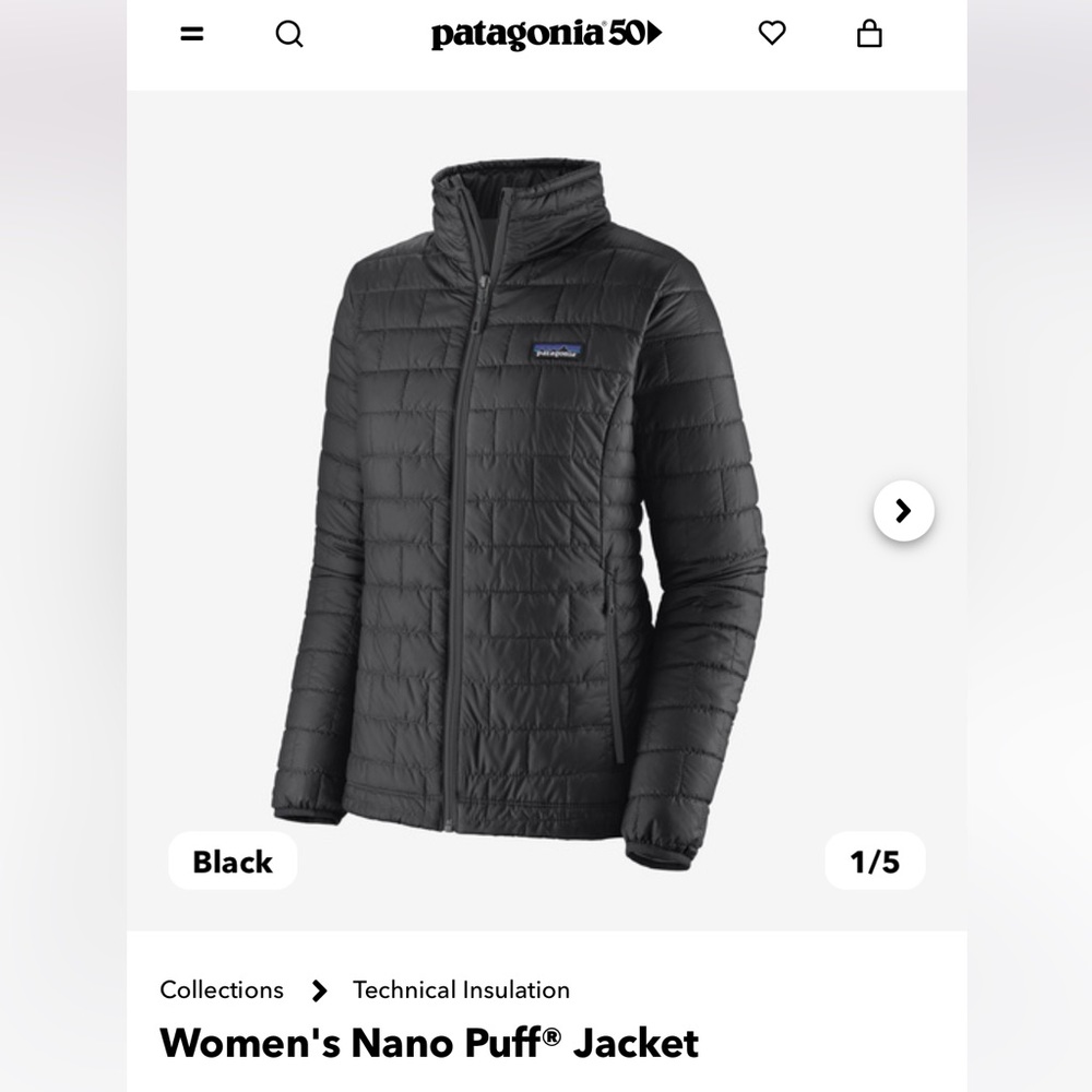women’s nano puff jacket - black (large)